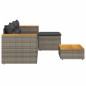 vidaXL Set de sofá de jardín 3 pzas y cojines ratán sintético gris vidaXL Set de sofá de jardín 3 pzas y cojines ratán sintético gris