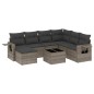 vidaXL Set de sofás de jardín 8 pzas y cojines ratán sintético gris
