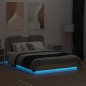 vidaXL Estructura cama con cabecero luces LED roble Sonoma 120x190 cm vidaXL Estructura cama con cabecero luces LED roble Sonoma 120x190 cm