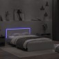 vidaXL Estructura de cama con cabecero y luces LED blanco 135x190 cm vidaXL Estructura de cama con cabecero y luces LED blanco 135x190 cm