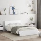 vidaXL Estructura de cama con cabecero y luces LED blanco 135x190 cm vidaXL Estructura de cama con cabecero y luces LED blanco 135x190 cm