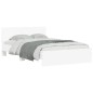 vidaXL Estructura de cama con cabecero y luces LED blanco 135x190 cm vidaXL Estructura de cama con cabecero y luces LED blanco 135x190 cm
