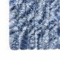 vidaXL Cortina antimoscas chenilla azul y blanco 100x230 cm