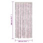 vidaXL Cortina antimoscas chenilla gris plateado y rosa 100x200 cm vidaXL Cortina antimoscas chenilla gris plateado y rosa 100x200 cm