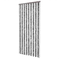 vidaXL Cortina antimoscas chenilla gris y blanco 100x230 cm