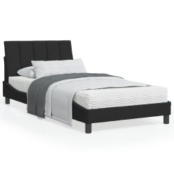 vidaXL Estructura de cama con cabecero de terciopelo negro 100x200 cm