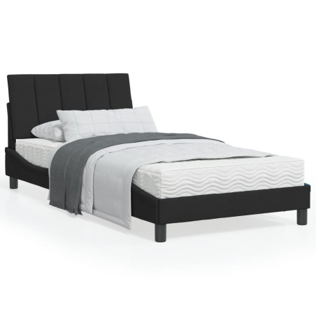 vidaXL Estructura de cama con cabecero de terciopelo negro 100x200 cm