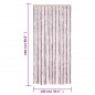 vidaXL Cortina antimoscas chenilla gris plateado y rosa 100x230 cm