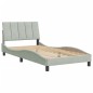 vidaXL Estructura de cama con cabecero terciopelo gris claro 100x200cm