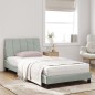 vidaXL Estructura de cama con cabecero terciopelo gris claro 100x200cm
