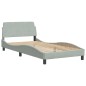 vidaXL Estructura de cama con cabecero terciopelo gris claro 100x200cm
