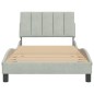 vidaXL Estructura de cama con cabecero terciopelo gris claro 100x200cm