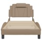 vidaXL Estructura de cama cabecero cuero sintético capuchino 80x200cm