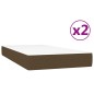 vidaXL Cama box spring con colchón tela marrón oscuro 200x200 cm