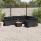 vidaXL Set de sofás de jardín 10 pzas cojines ratán sintético negro vidaXL Set de sofás de jardín 10 pzas cojines ratán sintético negro