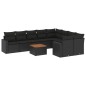 vidaXL Set de sofás de jardín 10 pzas cojines ratán sintético negro vidaXL Set de sofás de jardín 10 pzas cojines ratán sintético negro