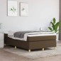 vidaXL Cama box spring con colchón tela marrón oscuro 120x200 cm vidaXL Cama box spring con colchón tela marrón oscuro 120x200 cm