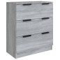 vidaXL Aparador de 3 piezas madera contrachapada gris Sonoma vidaXL Aparador de 3 piezas madera contrachapada gris Sonoma