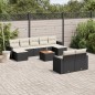 vidaXL Set de sofás de jardín 10 pzas cojines ratán sintético negro vidaXL Set de sofás de jardín 10 pzas cojines ratán sintético negro