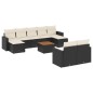 vidaXL Set de sofás de jardín 10 pzas cojines ratán sintético negro vidaXL Set de sofás de jardín 10 pzas cojines ratán sintético negro