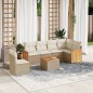 vidaXL Set sofás de jardín 7 piezas y cojines ratán sintético beige vidaXL Set sofás de jardín 7 piezas y cojines ratán sintético beige