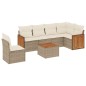 vidaXL Set sofás de jardín 7 piezas y cojines ratán sintético beige vidaXL Set sofás de jardín 7 piezas y cojines ratán sintético beige