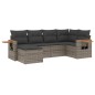 vidaXL Set de muebles de jardín 6 pzas y cojines ratán sintético gris vidaXL Set de muebles de jardín 6 pzas y cojines ratán sintético gris