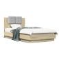 vidaXL Estructura de cama cabecero luces LED roble Sonoma 75x190 cm vidaXL Estructura de cama cabecero luces LED roble Sonoma 75x190 cm