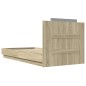 vidaXL Estructura de cama cabecero luces LED roble Sonoma 75x190 cm vidaXL Estructura de cama cabecero luces LED roble Sonoma 75x190 cm