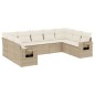 vidaXL Set de sofás de jardín 9 pzas con cojines ratán sintético beige vidaXL Set de sofás de jardín 9 pzas con cojines ratán sintético beige