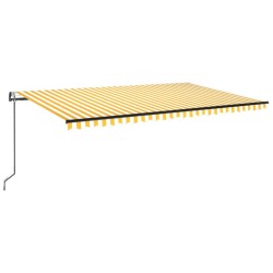 vidaXL Toldo retráctil automático amarillo y blanco 500x300 cm