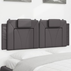 vidaXL Cabecero de cama acolchado cuero sintético gris 120 cm