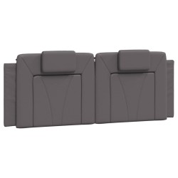 vidaXL Cabecero de cama acolchado cuero sintético gris 120 cm