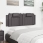 vidaXL Cabecero de cama acolchado cuero sintético gris 120 cm vidaXL Cabecero de cama acolchado cuero sintético gris 120 cm