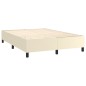 vidaXL Cama box spring con colchón cuero sintético crema 140x200cm vidaXL Cama box spring con colchón cuero sintético crema 140x200cm
