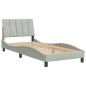 vidaXL Estructura de cama con cabecero terciopelo gris claro 90x190 cm vidaXL Estructura de cama con cabecero terciopelo gris claro 90x190 cm