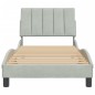 vidaXL Estructura de cama con cabecero terciopelo gris claro 90x190 cm vidaXL Estructura de cama con cabecero terciopelo gris claro 90x190 cm