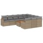 vidaXL Set de sofás de jardín 11pzas con cojines ratán sintético beige vidaXL Set de sofás de jardín 11pzas con cojines ratán sintético beige