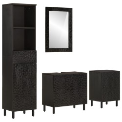 vidaXL Conjunto de armarios de baño 4 piezas madera maciza de mango