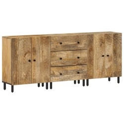 vidaXL Aparador 3 piezas madera maciza de mango 60x33x75 cm