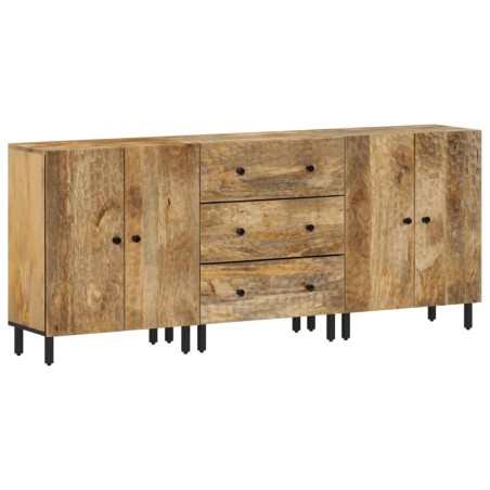 vidaXL Aparador 3 piezas madera maciza de mango 60x33x75 cm