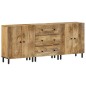 vidaXL Aparador 3 piezas madera maciza de mango 60x33x75 cm vidaXL Aparador 3 piezas madera maciza de mango 60x33x75 cm