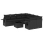 vidaXL Set de sofás de jardín 8 piezas y cojines ratán sintético negro vidaXL Set de sofás de jardín 8 piezas y cojines ratán sintético negro