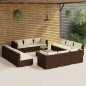 vidaXL Set muebles de jardín 13 pzas y cojines ratán sintético marrón vidaXL Set muebles de jardín 13 pzas y cojines ratán sintético marrón