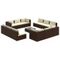 vidaXL Set muebles de jardín 13 pzas y cojines ratán sintético marrón vidaXL Set muebles de jardín 13 pzas y cojines ratán sintético marrón