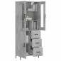 vidaXL Aparador alto madera contrachapada gris hormigón 69,5x34x180 cm vidaXL Aparador alto madera contrachapada gris hormigón 69,5x34x180 cm