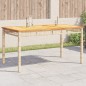 vidaXL Mesa de jardín ratán sintético madera acacia beige 140x80x75 cm vidaXL Mesa de jardín ratán sintético madera acacia beige 140x80x75 cm