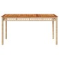 vidaXL Mesa de jardín ratán sintético madera acacia beige 140x80x75 cm vidaXL Mesa de jardín ratán sintético madera acacia beige 140x80x75 cm