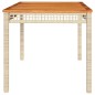 vidaXL Mesa de jardín ratán sintético madera acacia beige 140x80x75 cm vidaXL Mesa de jardín ratán sintético madera acacia beige 140x80x75 cm