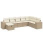 vidaXL Juego de sofás de jardín con cojines beige 8 pzas ratán PE vidaXL Juego de sofás de jardín con cojines beige 8 pzas ratán PE